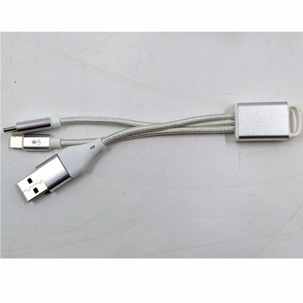 Cloudflare 3 in 1 Charging Cable w USB-C Dual USB & Apple Compatible